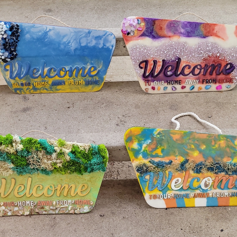 Home Decor Wood Epoxy Resin Geode Signs